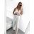 Kalhoty letní dlouhé dámské (S/M ONE SIZE) ITALSKÁ MÓDA IMW2331086/DU S/M biela