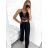 Kalhoty letní dlouhé dámské (S/M ONE SIZE) ITALSKÁ MÓDA IMW2331086/DU S/M biela