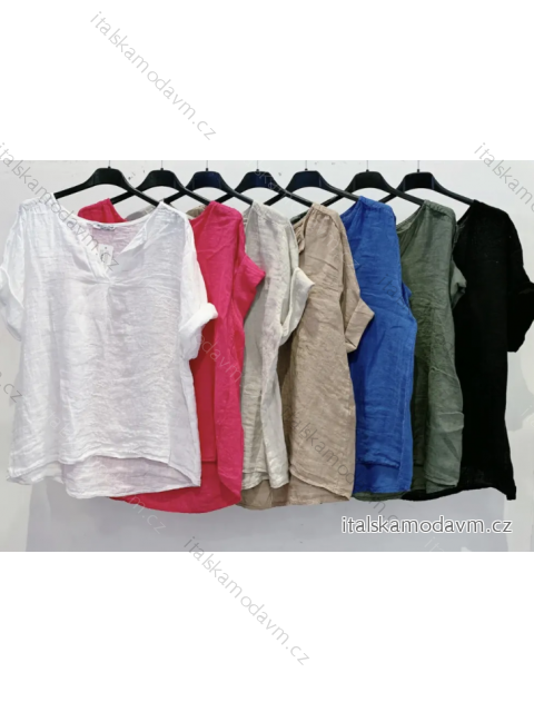Tričko tunika krátky rukáv dámske (S/M ONE SIZE) TALIANSKA MÓDA IMPMD238383-03