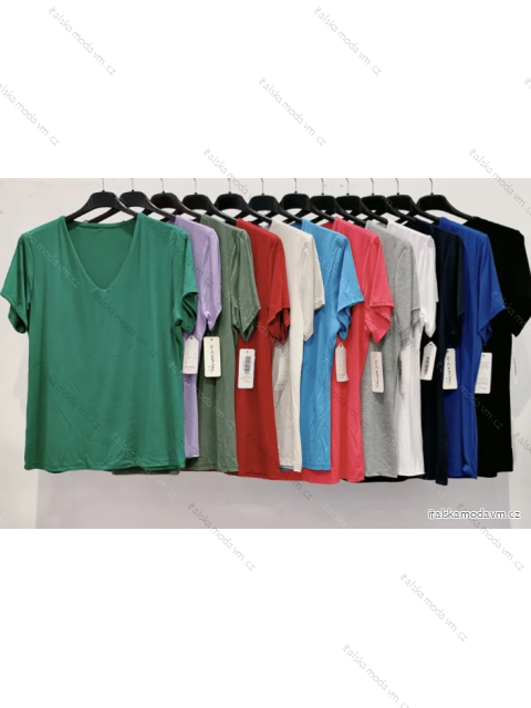 Tričko tunika krátky rukáv dámske (S/M ONE SIZE) TALIANSKA MÓDA IMPMD2311605a