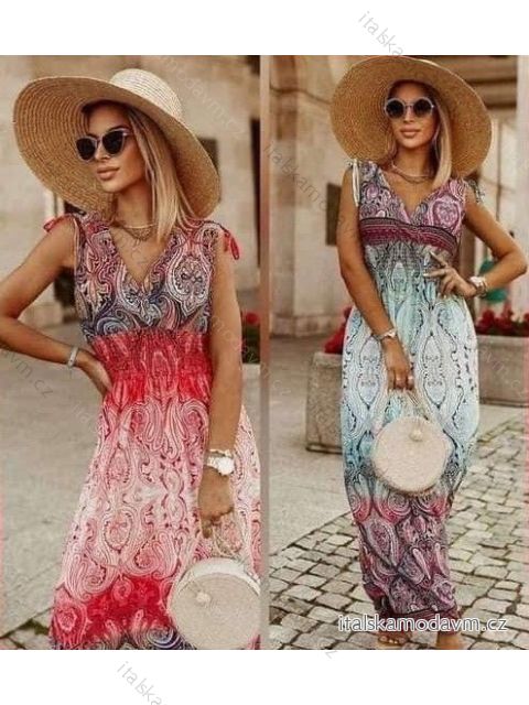 Šaty dlouhé elegantní icecool bez rukávu dámské (M/L, XL/XXL) ITALSKÁ MODA IMB22100