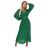 414-3 KLARA riasené šaty s opaskom a výstrihom - zelené