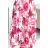 449-5 CARLA Skladané midi šaty na gombíky a dlhé rukávy - tmavoružové kvety na bielom podklade
