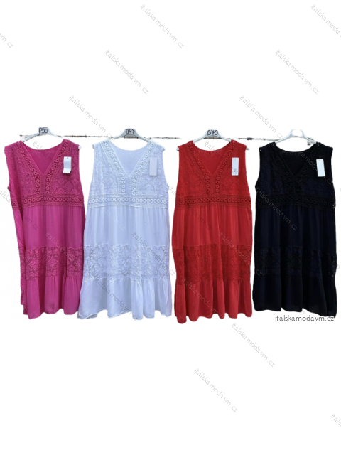 Šaty letné krajkové na ramienka dámske (L/XL ONE SIZE) TALIANSKA MÓDA IMD23386