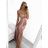 Šaty dlouhé elegantní společenské na ramínka dámské (S/M ONE SIZE) ITALSKÁ MÓDA IMPBB23B23376/DU S/M Černá