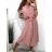 Šaty košeľové krátky rukáv dámske (S/M/L ONE SIZE) TALIANSKÁ MÓDA IMWB23295/DR M / L svetlo modrá