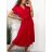 Šaty košeľové krátky rukáv dámske (S/M/L ONE SIZE) TALIANSKÁ MÓDA IMWB23295/DR M / L svetlo modrá