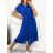 Šaty košeľové krátky rukáv dámske (S/M/L ONE SIZE) TALIANSKÁ MÓDA IMWB23295/DR M / L svetlo modrá