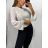 Tričko elegantní dlouhý rukáv dámské (S/M ONE SIZE) ITALSKÁ MÓDA IMPGM234489/DU S/M biela