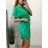 Šaty letné elegantný krátky rukáv dámske (S/M ONE SIZE) TALIANSKA MÓDA IMM23M9089/DU