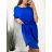Šaty letné elegantný krátky rukáv dámske (S/M ONE SIZE) TALIANSKA MÓDA IMM23M9089/DU