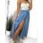Sukně letní dlouhá saténová dámská (S/M ONE SIZE) ITALSKÁ MÓDA IMM23MS63065/DUR S/M čierna