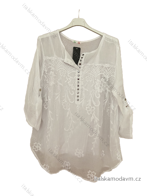Tunika blúzka krátky rukáv dámska (M/L/XL ONE SIZE) TALIANSKA MÓDA IMD23FREE/DU