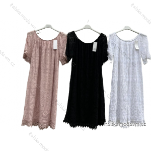 Šaty krajkové letné krátky rukáv dámske nadrozmer (XL/2XL ONE SIZE) TALIANSKA MÓDA IMD23428