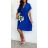 Šaty elegantné s opaskom krátky rukáv dámske (S/M ONE SIZE) TALIANSKA MÓDA IMD23432