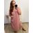 Šaty volnočasové bavlněné krátký rukáv oversize dámské (2XL/3XL/4XL/5XL ONE SIZE) ITALSKÁ MÓDA IM423GIRA/DR 3XL/4XL Černá