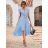 Šaty letné elegantné bez rukávov dámske (S/M ONE SIZE) TALIANSKA MÓDA IMD22351 svetlo modrá S/M