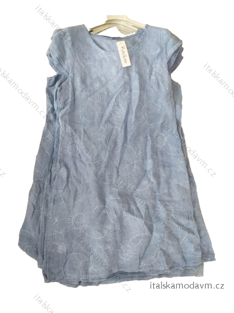 Šaty ľanové letné krátky rukáv dámske (52-60) TALIANSKA MóDA IM423LINA-3/DR