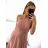 Šaty dlhé elegantné spoločenské bez rukávu dámske (S/M ONE SIZE) TALIANSKA MÓDA IMPSH223623/DUR tmavo ružová
