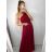Šaty dlhé elegantné spoločenské bez rukávov dámske (S/M ONE SIZE) TALIANSKA MÓDA IMPSH223623/DUR S/M vínová