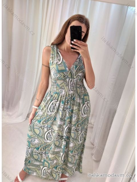 Šaty dlouhé elegantní icecool bez rukávu dámské (M/L, XL/XXL) AINUOSI  ITALSKÁ MODA IMB23FW56-20/DUR oranžová XL/2XL
