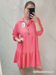 Šaty košeľové oversize 3/4 rukáv dámske nadrozmer (2XL/3XL ONE SIZE) TALIANSKA MÓDA IM422174