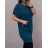 Šaty oversize krátky rukáv dámske nadrozmer (4XL/5XL ONE SIZE) TALIANSKA MÓDA IM423002/DU 4XL / 5XL tmavo modrá