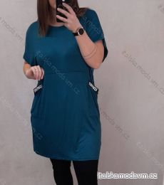 Šaty oversize krátky rukáv dámske nadrozmer (4XL/5XL ONE SIZE) TALIANSKA MÓDA IM423002/DU