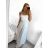 Šaty dlhé elegantné na ramienka dámske (S/M ONE SIZE) TALIANSKA MODA IM323013/DU   vínová
   S/M