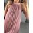 Šaty letné skladané šifónové bez rukávov dámske (S/M/L ONE SIZE) TALIANSKA MÓDA IMWY231072/DU M/L béžová