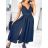 Šaty dlhé letné na ramienka dámske (S/M ONE SIZE) TALIANSKA MÓDA IMM23M56167/DU S/M čierna
