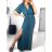 Šaty dlhé elegantný krátky rukáv dámske (S/M ONE SIZE) TALIANSKA MÓDA IMWE235478/DU S/M smotanová