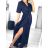 Šaty dlhé elegantný krátky rukáv dámske (S/M ONE SIZE) TALIANSKA MÓDA IMWE235478/DU S/M smotanová