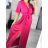 Šaty dlhé elegantný krátky rukáv dámske (S/M ONE SIZE) TALIANSKA MÓDA IMWE235478/DU S/M smotanová