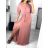Šaty dlhé elegantný krátky rukáv dámske (S/M ONE SIZE) TALIANSKA MÓDA IMWE235478/DU S/M smotanová
