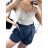 Crop top na ramienka dámsky (S/M ONE SIZE) TALIANSKA MÓDA IMWK231202/DU S/M béžová