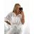 Košeľa ľanová dlhý rukáv dámska nadrozmer (XL/2XL ONE SIZE) TALIANSKA MóDA IM723BELLA/DR