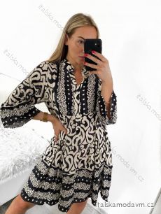 Šaty letné košeľové s dlhým rukávom dámske (S/M/L/XL ONE SIZE) TALIANSKA MÓDA IMF238296