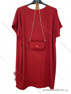 Šaty s kabelkou krátky rukáv dámske nadrozmer (2XL/3XL/4XL ONE SIZE) TALIANSKA MóDA IM423070