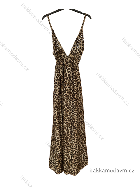 Šaty letné dlhé saténové na ramienka dámske (S/M ONE SIZE) TALIANSKA MóDA IMM22931-2/DU