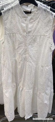 Šaty letné krajkové bavlnené košeľové bez rukávov dámske (S/M ONE SIZE) TALIANSKA MÓDA IMM23M5215