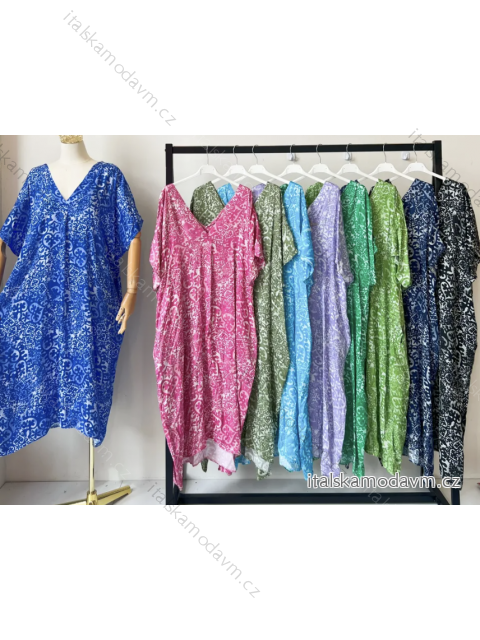 Šaty dlhé letné krátky rukáv dámske (S/M ONE SIZE) TALIANSKA MÓDA IMPEM23R9627