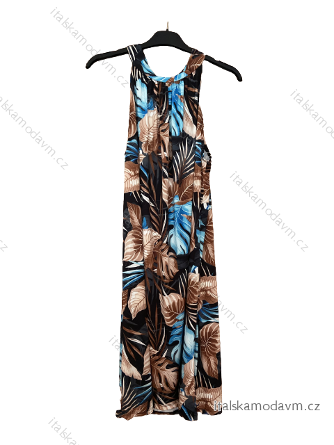 Šaty letné krátke icecool bez rukávov dámske (S/M ONE SIZE) TALIANSKA MÓDA IMM23ICECOOL-12/DUR S/M hnedá