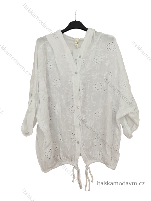Košeľa 3/4 dlhý rukáv dámska nadrozmer (3XL/4XL ONE SIZE) TALIANSKA MóDA IM423LEA/DUR