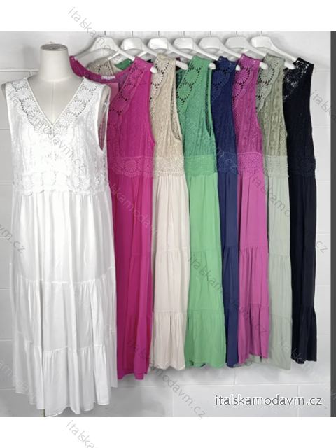 Šaty letní bez rukávu dámské (S/M ONE SIZE) ITALSKÁ MÓDA IMPBB2310806g
