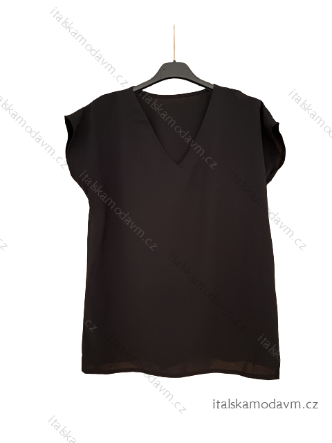 Tunika oversize krátký rukáv dámská  (M/L/XL ONE SIZE) ITALSKÁ MÓDA IMD23LOVE/DU L/XL Černá