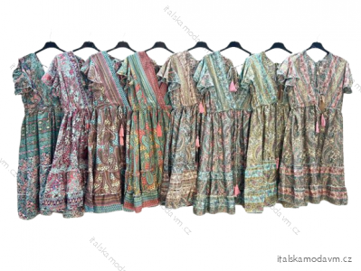 Šaty letné krátky rukáv dámske (S/M ONE SIZE) TALIANSKA MÓDA IMM23M2222
