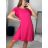 Šaty letní elegantní krátký rukáv dámské (S/M ONE SIZE) ITALSKÁ MÓDA IMWB23138/DU světle zelená