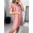 Šaty letní elegantní krátký rukáv dámské (S/M ONE SIZE) ITALSKÁ MÓDA IMWB23138/DU světle zelená