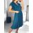 Šaty elegantní letní krátký rukáv dámské (S/M ONE SIZE) ITALSKÁ MÓDA IMWGB231614/DU S/M starorůžová